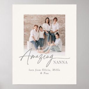 Póster Nanna Increíble Foto Personalizada Familia