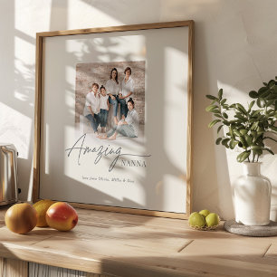 Póster Nanna Increíble Foto Personalizada Familia