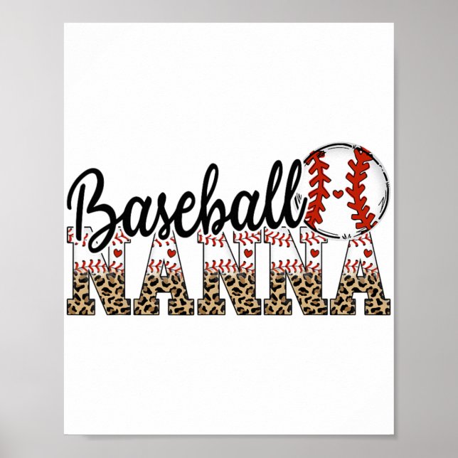 Póster Nanna Women Ballpark Nanna Baseball Mom Madres Da (Frente)
