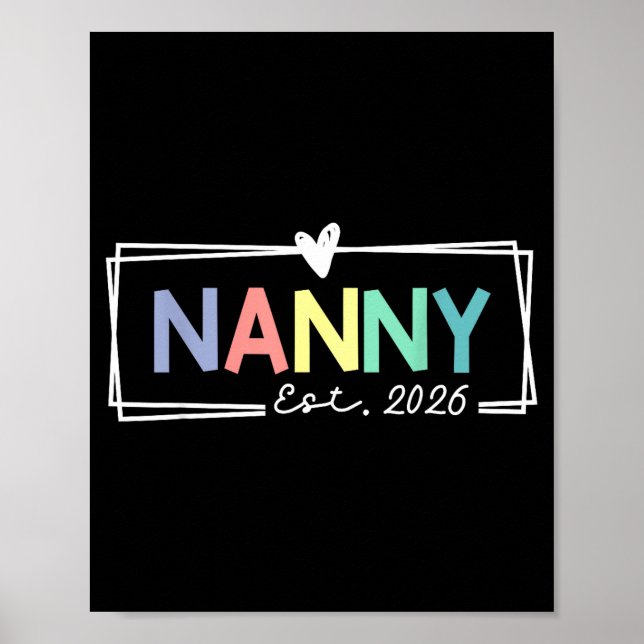 Póster Nanny Est 2026 Promoted To Grandma 2026 For Grandm (Frente)