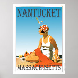 Póster Nantucket de la Vieja en la Playa