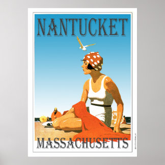 Póster Nantucket de la Vieja en la Playa