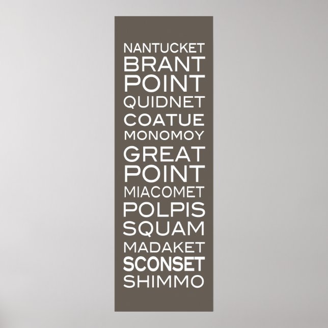 Póster Nantucket Places Poster moderno audaz (Frente)