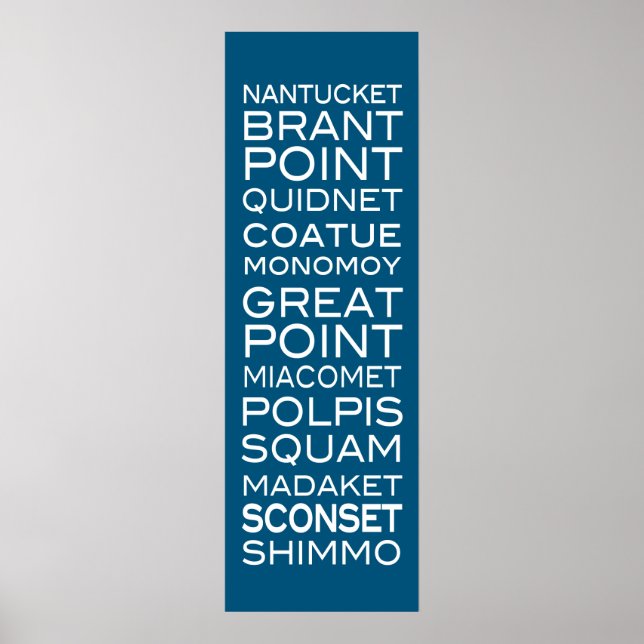 Póster Nantucket Places Poster moderno audaz (Frente)
