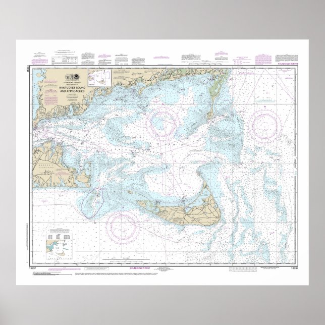 Póster Nantucket Sound and Approaches Nautical Chart 1323 (Frente)