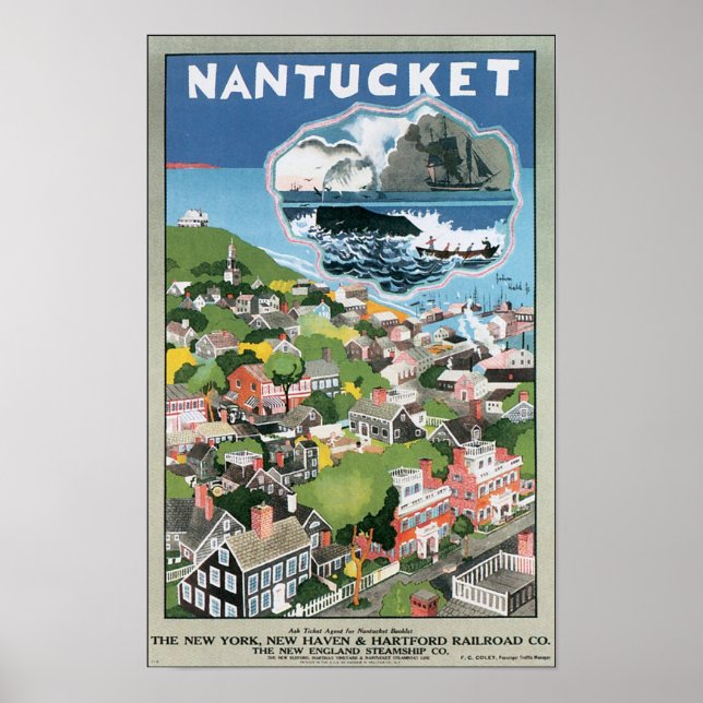Póster Nantucket Vintage Travel Poster (Frente)