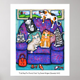 Póster Nap de gato en la silla de mamá