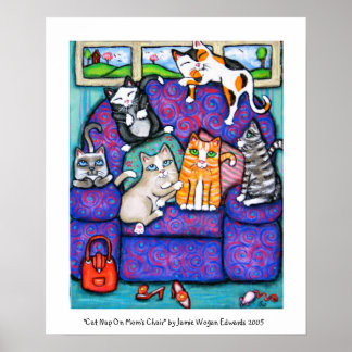 Póster Nap de gato en la silla de mamá