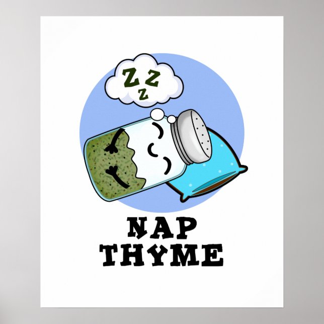 Póster Nap Thyme Gracioso Herb Pun (Frente)