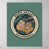 Napa Valley California Travel Art Badge