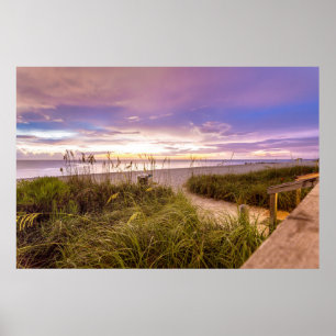Póster Naples Beach Shore and Calm Ocean Florida