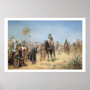 Póster Napoleon Arriving at an Egyptian Oasis (oil on can