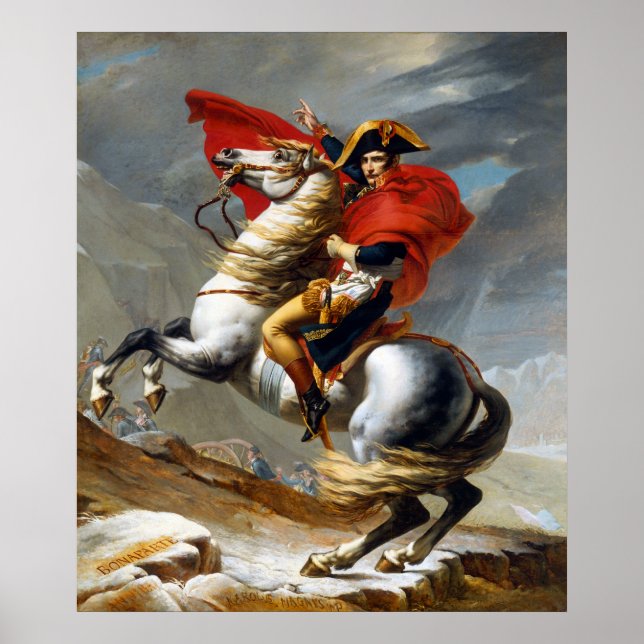 Póster Napoleón Bonaparte Pintura de Jacques-Louis David (Frente)