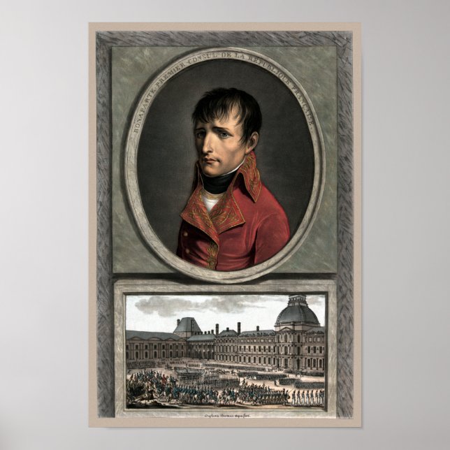 Póster Napoleón Bonaparte — Revisión de tropas (Frente)