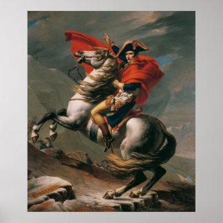 Póster Napoleón con caballo, Paso de San Bernardo
