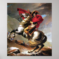Napoleón cruzando el Poster de los Alpes