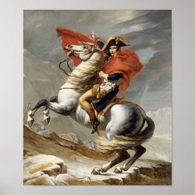Póster Napoleón cruzando los Alpes — Jacques-Louis David (Frente)