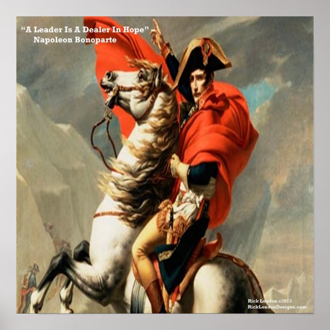 Póster Napoleón En Poster De Citas De Caballo Y Líder (Frente)
