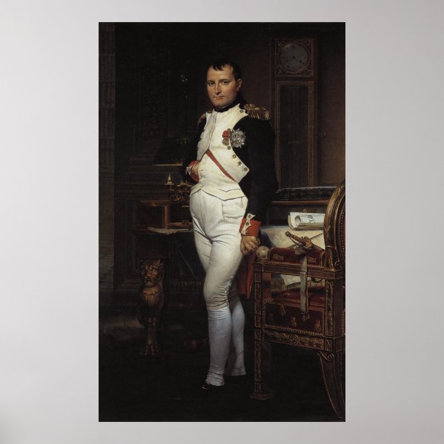 Póster Napoleón en su estudio de Jacques Louis David (Frente)