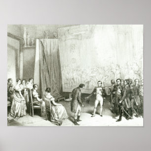 Póster Napoleon I que visita el estudio de David
