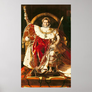 Póster Napoleón I sobre el trono imperial, 1806