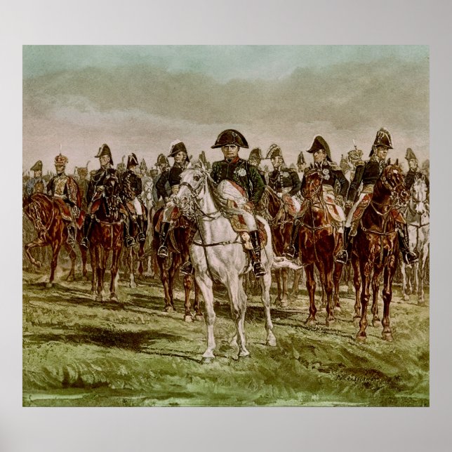 Póster Napoleón I y su personal, c.1860 (Frente)