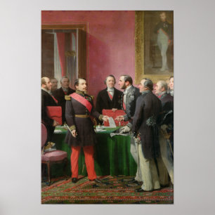 Póster Napoleon III entrega el decreto