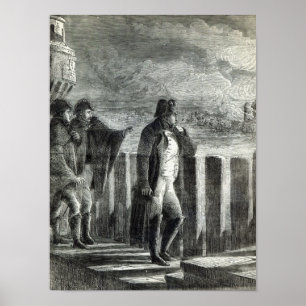 Póster Napoleon que mira el fuego de Moscú en 1812
