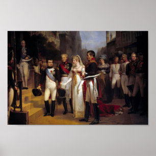 Póster Napoleón y la reina de Prusia en Tilsit