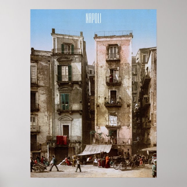 Póster Nápoles, Italia alrededor de 1900 (Frente)