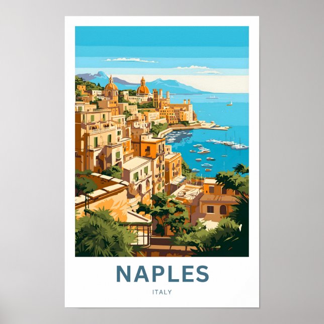 Póster Nápoles Italia Viaje Imprimir (Frente)