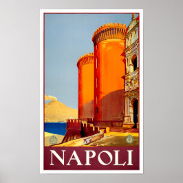 Póster Nápoles Italia Viaje vintage