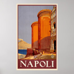 Póster Napoli, Italia Poster de Viajes de Vintage