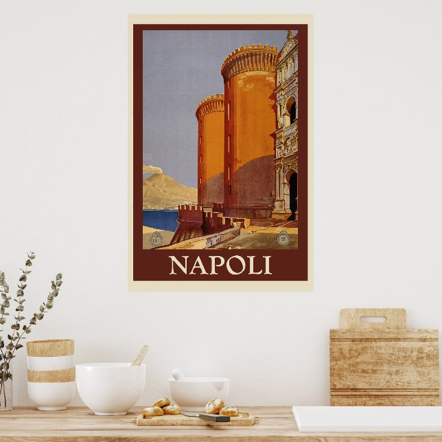 Póster Napoli Vintage Travel  (Cocina)