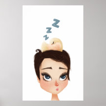 Napping Birdie on a Pixie