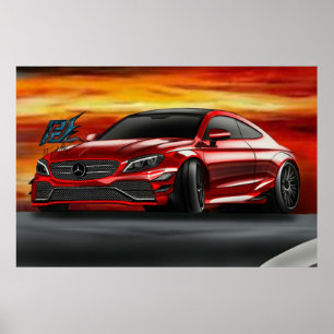 Póster naquash diseño mercedes amg c63 s coupe