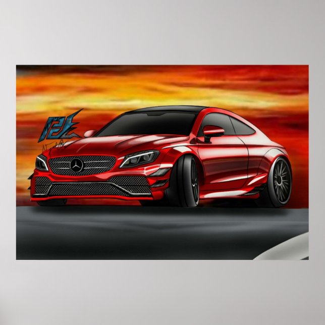 Póster naquash diseño mercedes amg c63 s coupe (Frente)