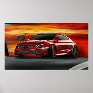Póster naquash diseño mercedes amg c63 s coupe