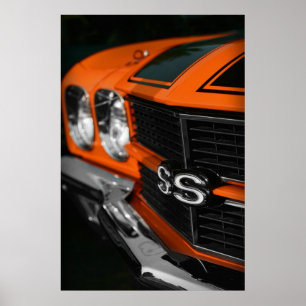 Póster Naranja 1970 de Chevelle S396