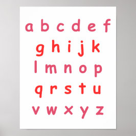 Póster Naranja Alphabet Letra minúscula sala de niños pro