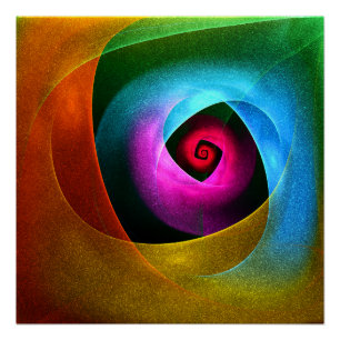 Póster Naranja azul Patrón de arte de resumen moderno ros