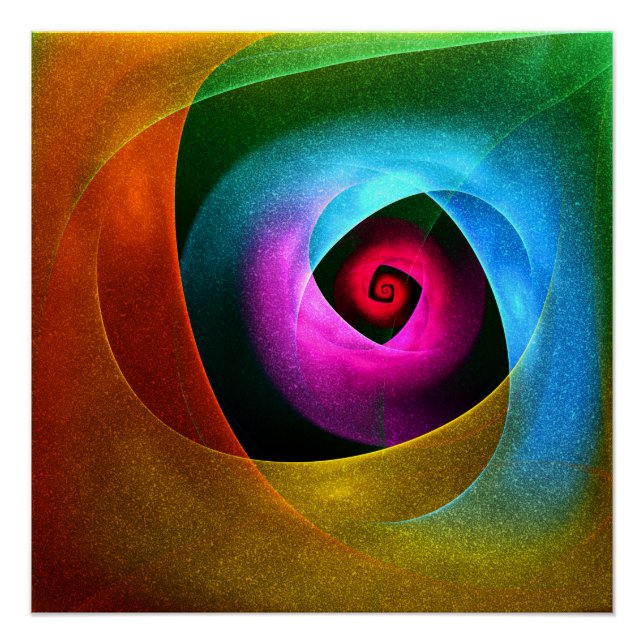 Póster Naranja azul Patrón de arte de resumen moderno ros (Anverso)