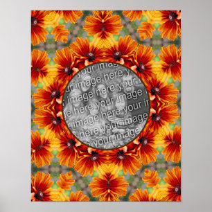 Póster Naranja Black Eyed Susan Daisy Añade tu foto