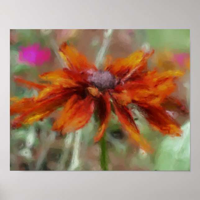 Póster Naranja Black Eyed Susan Flower Art (Frente)