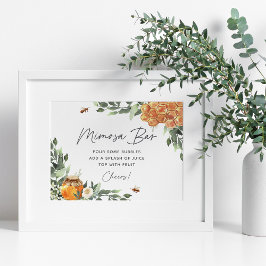 Póster Naranja Blossom Honey Bee Mimosa Bar