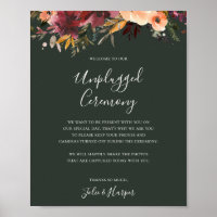 Naranja Borgoña Floral | Ceremonia verde sin conex