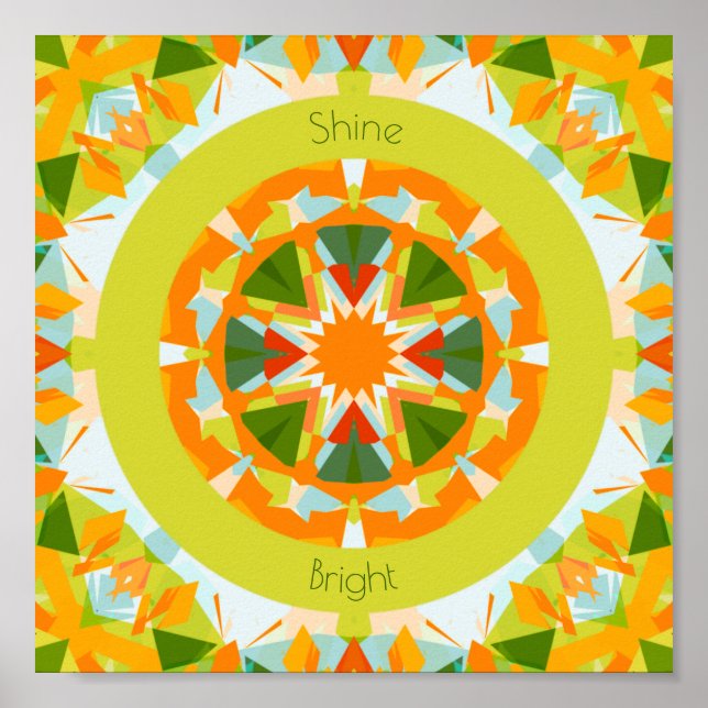 Póster Naranja brillante Green Shine Estrella brillante N (Frente)