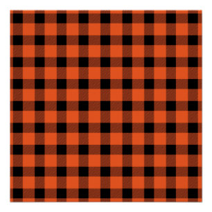 Póster Naranja Buffalo Country Lumberjack Plaid