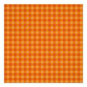 Póster Naranja Buffalo Plaid Holiday