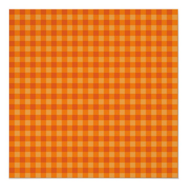 Póster Naranja Buffalo Plaid Holiday (Anverso)